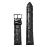 Correa de Reloj de Cuero Cocodrilo - Negro